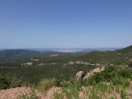 Panoramic views of the valley from Montserrat to the north of the city of Barcelona. photo