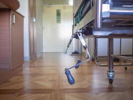 Under bed in ward room in the hospital. Health care concept photo