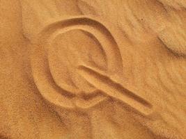 Sand dunes in the desert photo