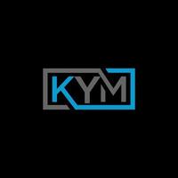 diseño del logotipo de la letra kym sobre fondo negro. concepto de logotipo de letra de iniciales creativas de kym. diseño de letras kym. vector