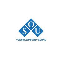 SOU letter logo design on WHITE background. SOU creative initials letter logo concept. SOU letter design. vector