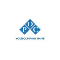 POC letter logo design on WHITE background. POC creative initials letter logo concept. POC letter design. vector