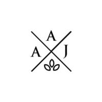diseño de logotipo de letra aaj sobre fondo blanco. concepto de logotipo de letra de iniciales creativas aaj. diseño de letras aaj. vector