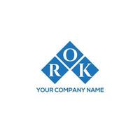 ROK letter logo design on WHITE background. ROK creative initials letter logo concept. ROK letter design. vector