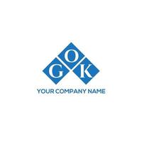 diseño de logotipo de letra gok sobre fondo blanco. concepto de logotipo de letra de iniciales creativas de gok. diseño de letras gok. vector