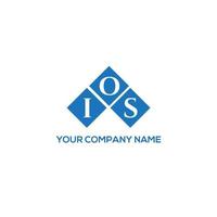 diseño de logotipo de letra ios sobre fondo blanco. concepto de logotipo de letra de iniciales creativas de ios. diseño de letras ios. vector
