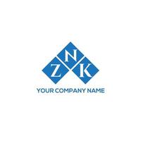 ZNK letter logo design on WHITE background. ZNK creative initials letter logo concept. ZNK letter design. vector