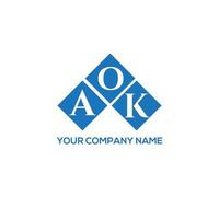 AOK letter logo design on WHITE background. AOK creative initials letter logo concept. AOK letter design. vector