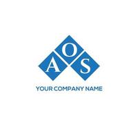 AOS letter logo design on WHITE background. AOS creative initials letter logo concept. AOS letter design. vector