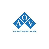 diseño de logotipo de letra aov sobre fondo blanco. concepto de logotipo de letra de iniciales creativas aov. diseño de letras aov. vector