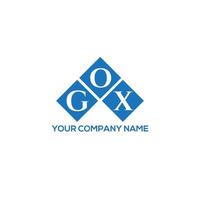 GOX creative initials letter logo concept. GOX letter design.GOX letter logo design on WHITE background. GOX creative initials letter logo concept. GOX letter design. vector