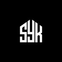 diseño de letras syk. diseño de logotipo de letras syk sobre fondo negro. concepto creativo del logotipo de la letra de las iniciales de syk. diseño de letras syk. diseño de logotipo de letras syk sobre fondo negro. s vector