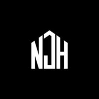 NJH letter design.NJH letter logo design on BLACK background. NJH creative initials letter logo concept. NJH letter design.NJH letter logo design on BLACK background. N vector
