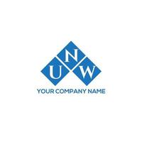 UNW creative initials letter logo concept. UNW letter design.UNW letter logo design on WHITE background. UNW creative initials letter logo concept. UNW letter design. vector