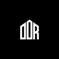 diseño de letra oor. diseño de logotipo de letra oor sobre fondo negro. concepto de logotipo de letra de iniciales creativas oor. diseño de letras de piso. vector