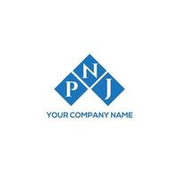 PNJ letter logo design on WHITE background. PNJ creative initials letter logo concept. PNJ letter design. vector