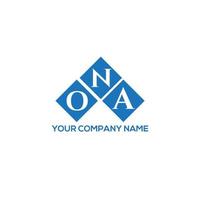 ONA letter logo design on WHITE background. ONA creative initials letter logo concept. ONA letter design. vector