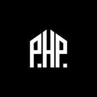 Diseño de letras php. Diseño de logotipo de letras php sobre fondo negro. concepto de logotipo de letra de iniciales creativas de php. Diseño de letras php. Diseño de logotipo de letras php sobre fondo negro. pags vector