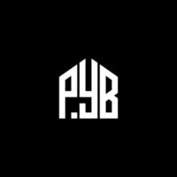 PYB creative initials letter logo concept. PYB letter design.PYB letter logo design on BLACK background. PYB creative initials letter logo concept. PYB letter design. vector