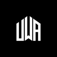 Diseño de letras uwa. Diseño de logotipo de letras uwa sobre fondo negro. concepto de logotipo de letra de iniciales creativas uwa. Diseño de letras uwa. Diseño de logotipo de letras uwa sobre fondo negro. tu vector