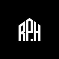 RPH creative initials letter logo concept. RPH letter design.RPH letter logo design on BLACK background. RPH creative initials letter logo concept. RPH letter design. vector