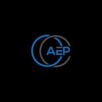 AEP letter logo design on BLACK background. AEP creative initials letter logo concept. AEP letter design. vector