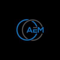 AEM letter logo design on BLACK background. AEM creative initials letter logo concept. AEM letter design. vector