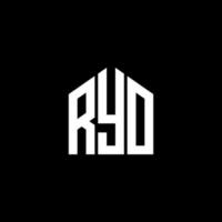 Diseño de letras ryo. Diseño de logotipo de letras ryo sobre fondo negro. concepto de logotipo de letra de iniciales creativas de ryo. Diseño de letras ryo. Diseño de logotipo de letras ryo sobre fondo negro. r vector