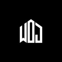 WOJ letter logo design on BLACK background. WOJ creative initials letter logo concept. WOJ letter design. vector