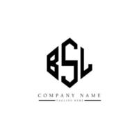 BSL letter logo design with polygon shape. BSL polygon and cube shape logo design. BSL hexagon vector logo template white and black colors. BSL monogram, business and real estate logo.