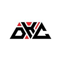 Diseño de logotipo de letra triangular dkc con forma de triángulo. monograma de diseño del logotipo del triángulo dkc. plantilla de logotipo de vector de triángulo dkc con color rojo. logotipo triangular dkc logotipo simple, elegante y lujoso. dkc