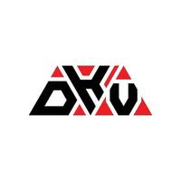 DKV triangle letter logo design with triangle shape. DKV triangle logo design monogram. DKV triangle vector logo template with red color. DKV triangular logo Simple, Elegant, and Luxurious Logo. DKV