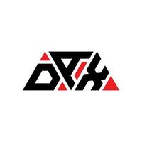 diseño de logotipo de letra triangular dax con forma de triángulo. monograma de diseño del logotipo del triángulo dax. plantilla de logotipo de vector de triángulo dax con color rojo. logo triangular dax logo simple, elegante y lujoso. dax