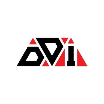 DDI triangle letter logo design with triangle shape. DDI triangle logo design monogram. DDI triangle vector logo template with red color. DDI triangular logo Simple, Elegant, and Luxurious Logo. DDI