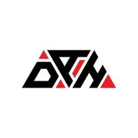 DAH triangle letter logo design with triangle shape. DAH triangle logo design monogram. DAH triangle vector logo template with red color. DAH triangular logo Simple, Elegant, and Luxurious Logo. DAH