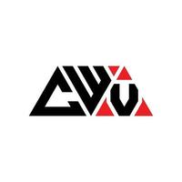 CWV triangle letter logo design with triangle shape. CWV triangle logo design monogram. CWV triangle vector logo template with red color. CWV triangular logo Simple, Elegant, and Luxurious Logo. CWV