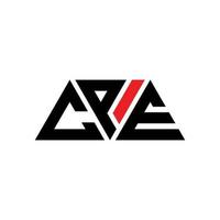 CPE triangle letter logo design with triangle shape. CPE triangle logo design monogram. CPE triangle vector logo template with red color. CPE triangular logo Simple, Elegant, and Luxurious Logo. CPE