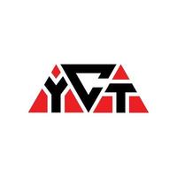 diseño de logotipo de letra triangular yct con forma de triángulo. monograma de diseño de logotipo de triángulo yct. plantilla de logotipo de vector de triángulo yct con color rojo. logotipo triangular yct logotipo simple, elegante y lujoso. yct