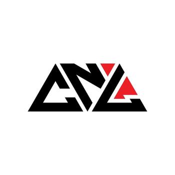 CNL triangle letter logo design with triangle shape. CNL triangle logo design monogram. CNL triangle vector logo template with red color. CNL triangular logo Simple, Elegant, and Luxurious Logo. CNL