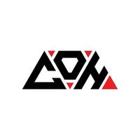 COH triangle letter logo design with triangle shape. COH triangle logo design monogram. COH triangle vector logo template with red color. COH triangular logo Simple, Elegant, and Luxurious Logo. COH