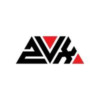 Diseño de logotipo de letra triangular zvx con forma de triángulo. monograma de diseño del logotipo del triángulo zvx. plantilla de logotipo de vector de triángulo zvx con color rojo. logotipo triangular zvx logotipo simple, elegante y lujoso. zvx