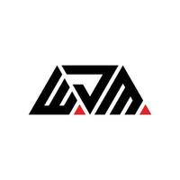 diseño de logotipo de letra triangular wjm con forma de triángulo. monograma de diseño de logotipo de triángulo wjm. plantilla de logotipo de vector de triángulo wjm con color rojo. logotipo triangular wjm logotipo simple, elegante y lujoso. wjm