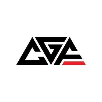 CGF triangle letter logo design with triangle shape. CGF triangle logo design monogram. CGF triangle vector logo template with red color. CGF triangular logo Simple, Elegant, and Luxurious Logo. CGF