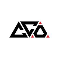 Diseño de logotipo de letra triangular cco con forma de triángulo. monograma de diseño del logotipo del triángulo cco. plantilla de logotipo de vector de triángulo cco con color rojo. logo triangular cco logo simple, elegante y lujoso. cc