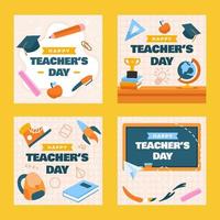 Happy Teachers Day Social Media Template vector