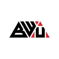 diseño de logotipo de letra triangular bwu con forma de triángulo. monograma de diseño del logotipo del triángulo bwu. plantilla de logotipo de vector de triángulo bwu con color rojo. logotipo triangular bwu logotipo simple, elegante y lujoso. bwu