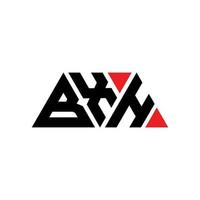 Diseño de logotipo de letra triangular bxh con forma de triángulo. monograma de diseño de logotipo de triángulo bxh. plantilla de logotipo de vector de triángulo bxh con color rojo. logotipo triangular bxh logotipo simple, elegante y lujoso. bxh