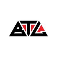BTL triangle letter logo design with triangle shape. BTL triangle logo design monogram. BTL triangle vector logo template with red color. BTL triangular logo Simple, Elegant, and Luxurious Logo. BTL