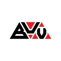 buv diseño de logotipo de letra triangular con forma de triángulo. monograma de diseño de logotipo de triángulo buv. plantilla de logotipo de vector de triángulo buv con color rojo. logo triangular buv logo simple, elegante y lujoso. bueno