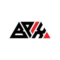 BPX triangle letter logo design with triangle shape. BPX triangle logo design monogram. BPX triangle vector logo template with red color. BPX triangular logo Simple, Elegant, and Luxurious Logo. BPX